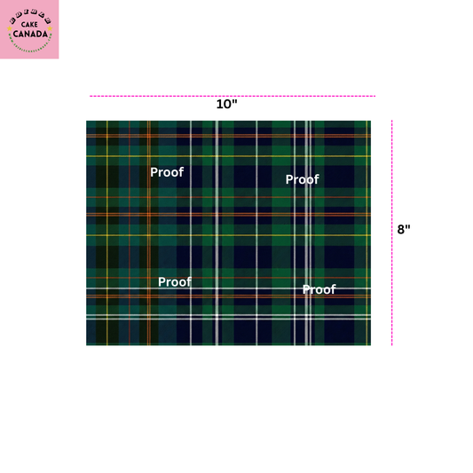 Dark Green & Blue Tartan Plaid Edible Icing Cake Wrap – 8x10" Cake Decorating Sheet