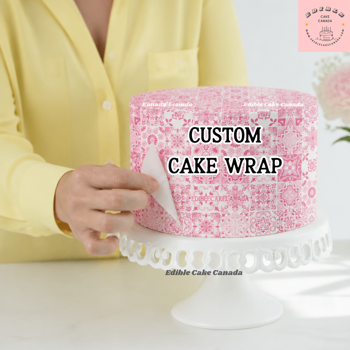 Close-up of a high-quality, personalized edible photo printed on a flexible icing sheet for custom cake decoration.