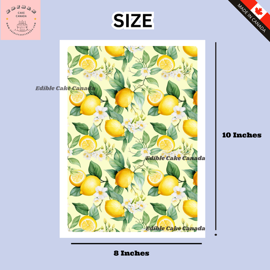 Lemon Citrus Cake Wrap – Mediterranean Edible Image (8"x10")