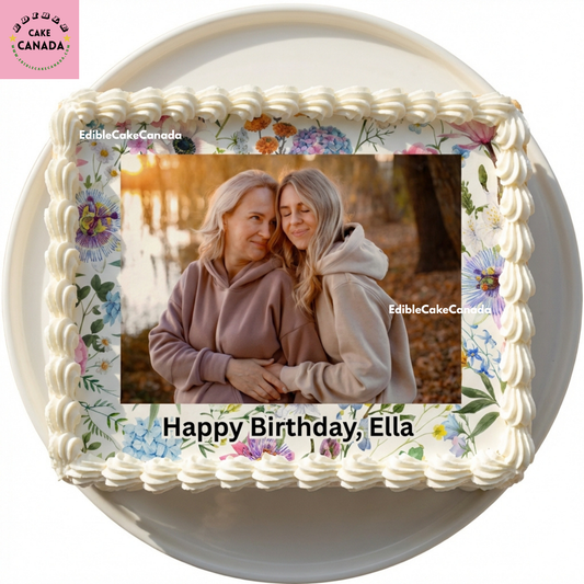 Custom Family Custom Photo Edible Cake Topper – Personalized Icing Sheet for Birthday, Anniversary & Family Party