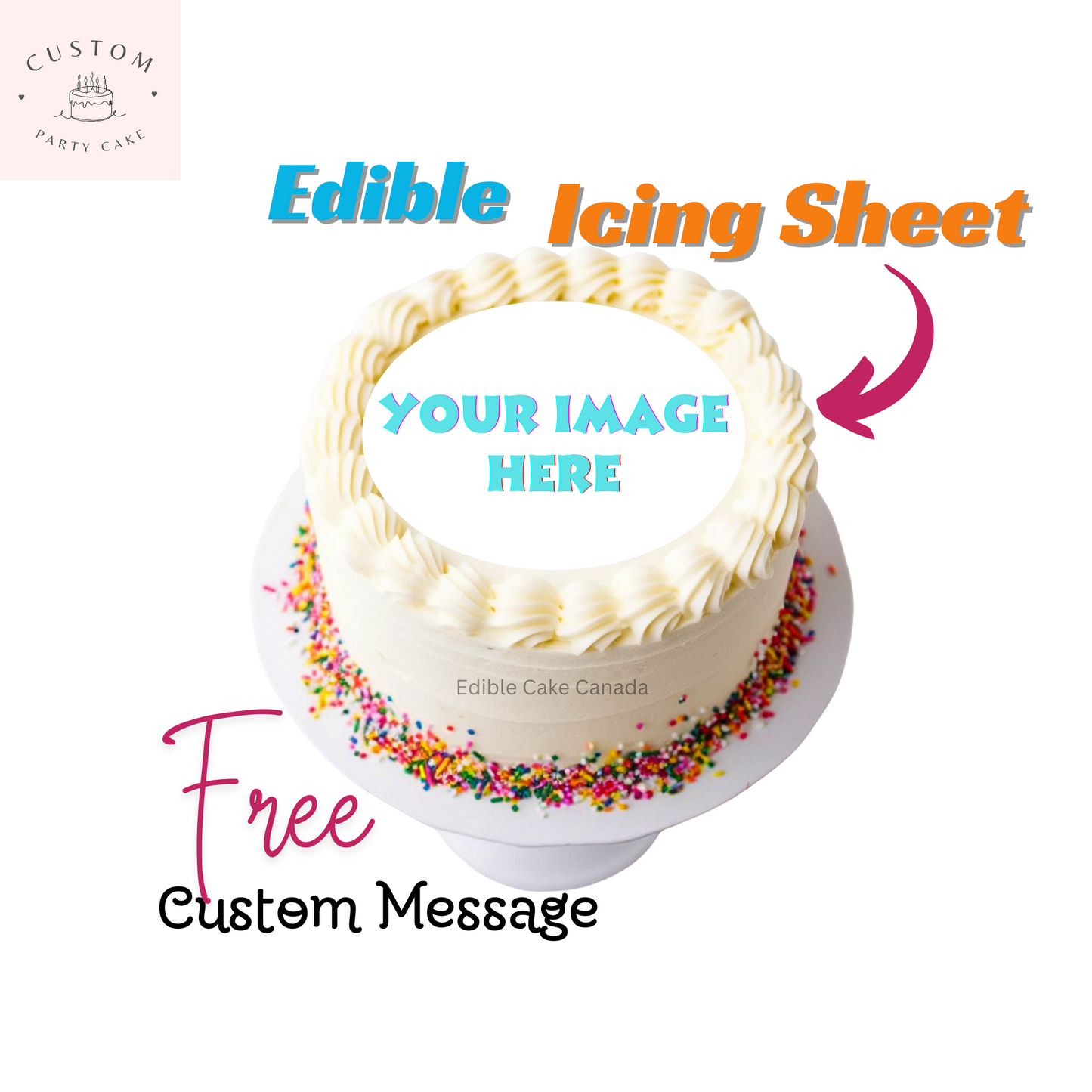 Custom Edible Photo Cake Topper – Personalized Icing Sheet with Your Image or Logo | High-Quality Food-Grade Print