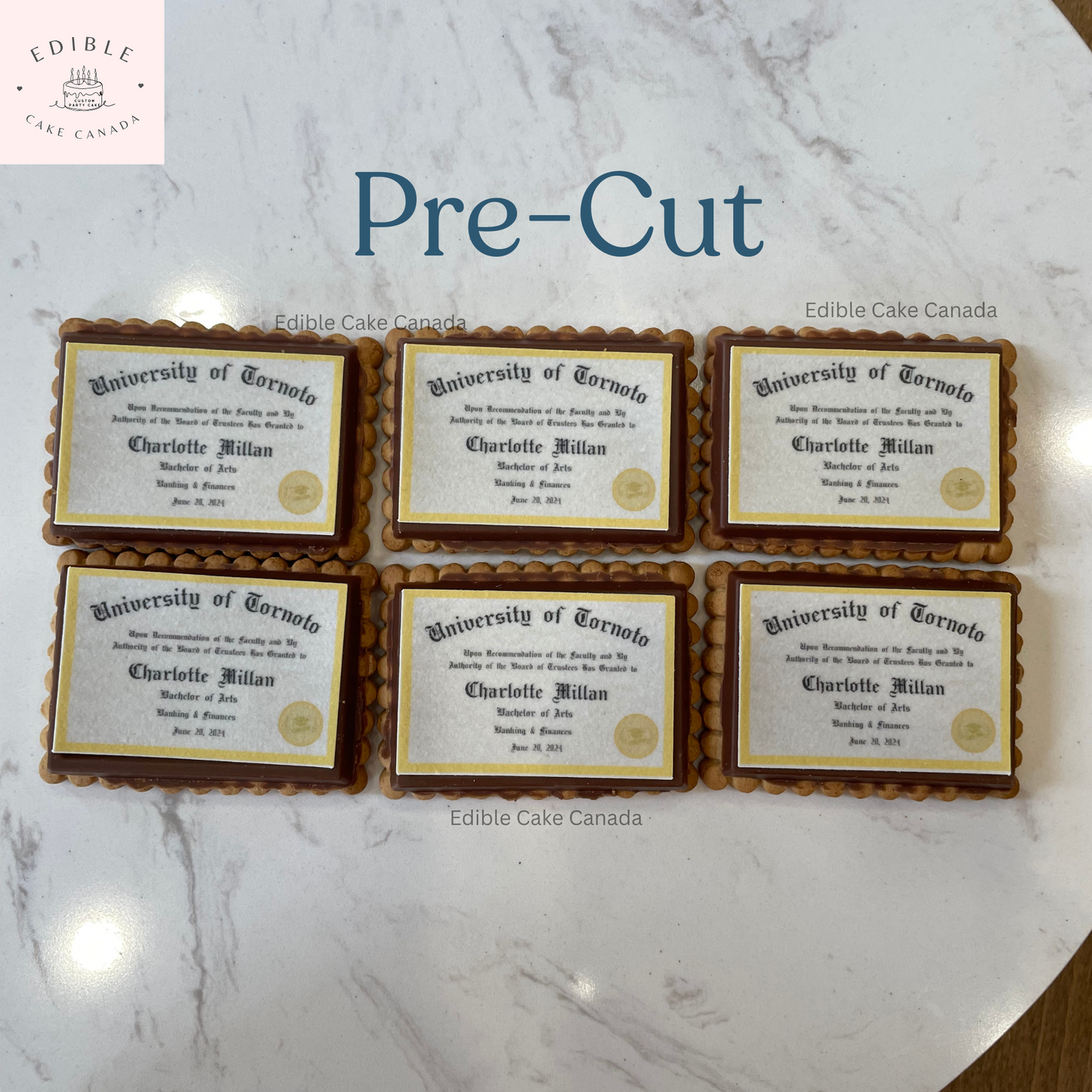 Edible Custom Certificate Diplomas Graduation Topper