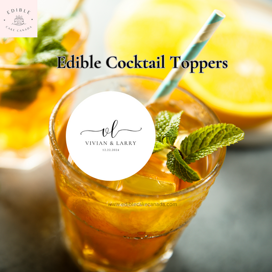 Edible Wafer Drink Topper | Personalize Party Drink Topper | Custom Drink Topper