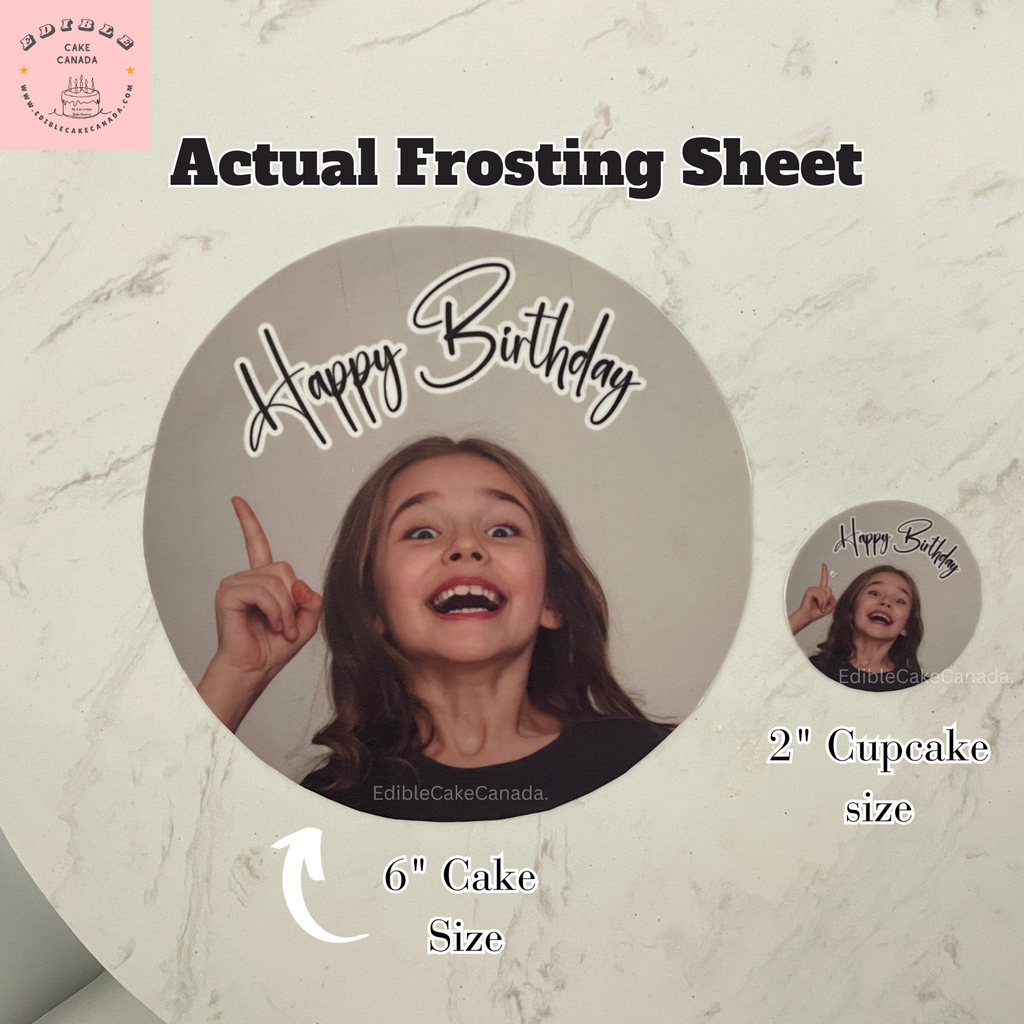 Custom Edible Photo Cake Topper – Personalized Icing Sheet with Your Image or Logo | High-Quality Food-Grade Print