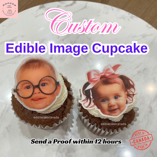 Topper d’image de visage comestible | Topper de cupcake photo personnalisé | Autocollant de gâteau comestible