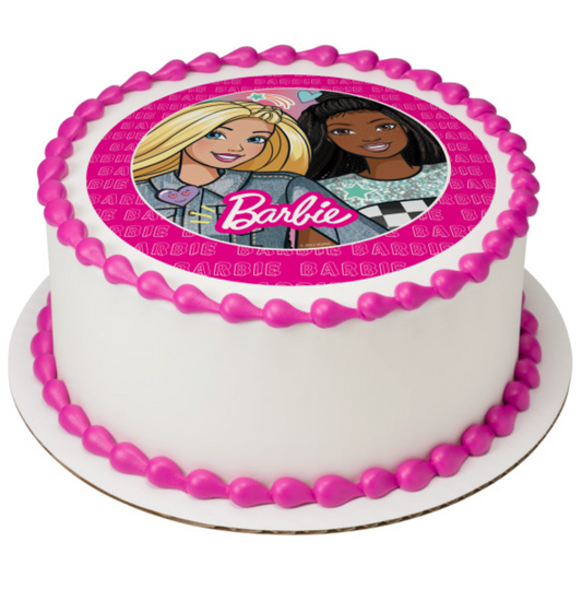 Barbie Friends Forever licensed PhotoCake edible icing cake topper processed in Canada