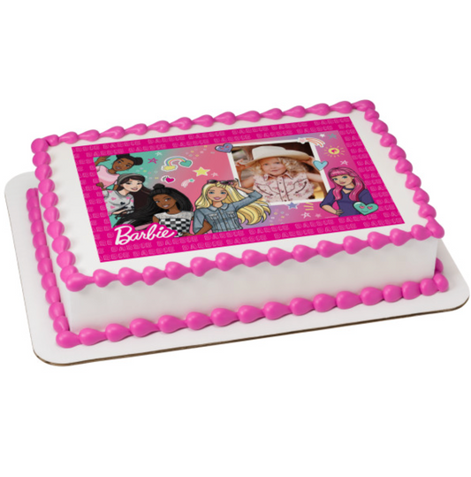 Licensed Barbie Best Friends edible cake topper for birthday cakes