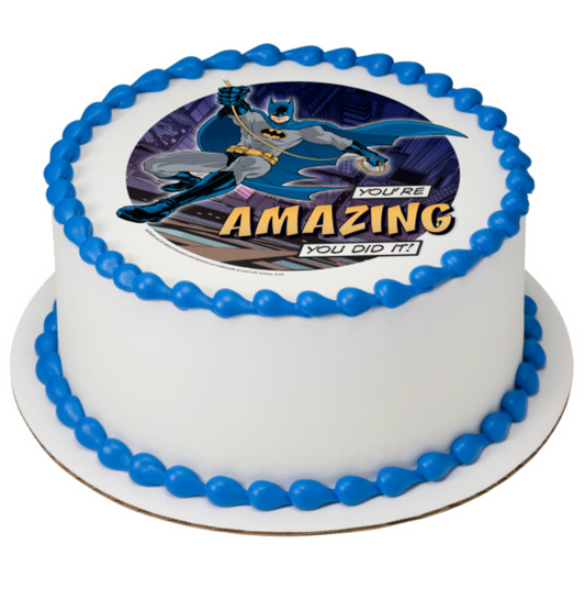 Licensed Batman™ You’re Amazing PhotoCake® Edible Image® cake topper
Batman™ edible icing cake topper for superhero birthday cake
Batman™ You’re Amazing edible cake decoration processed in Canada
PhotoCake® Edible Image® Batman™ birthday cake topper
Licensed Batman™ superhero edible icing sheet for cakes
Batman™ cake topper edible image for kids birthday party
Batman™ You’re Amazing cake decoration on edible icing sheet
Superhero Batman™ edible cake topper Canada