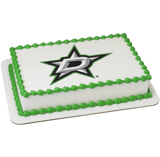 Dallas Stars NHL licensed PhotoCake edible image cake topper printed on edible paper, ships Canada-wide
