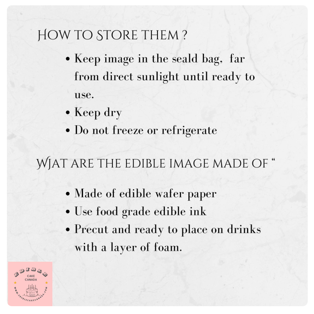 Edible Wafer Paper Drink Topper | Custom Photo Logo Image Edible Topper