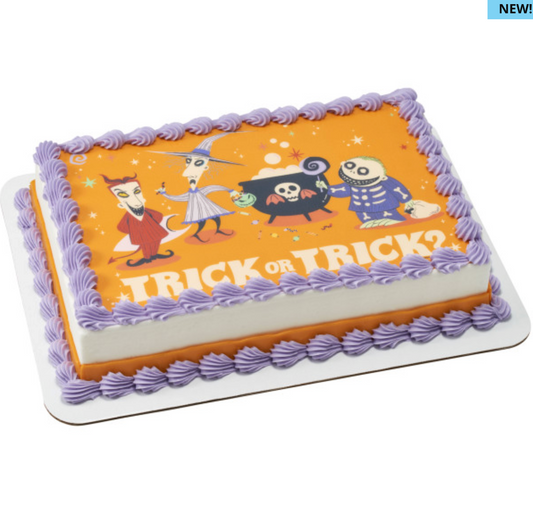 Licensed Disney Tim Burton’s The Nightmare Before Christmas Trick or Treat PhotoCake edible image cake topper printed in Canada