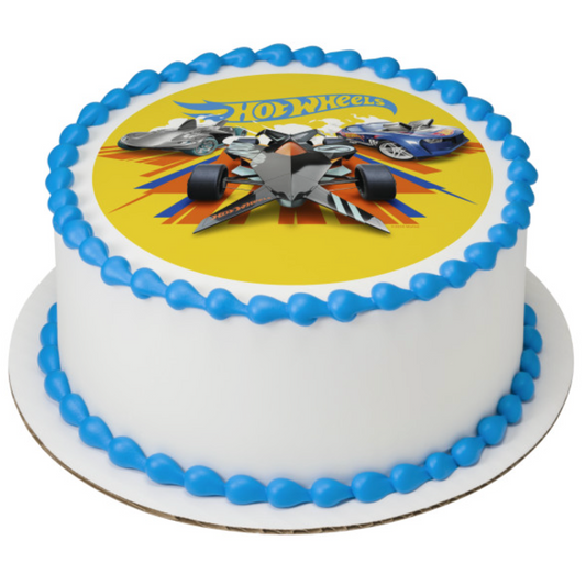Hot Wheels™ Burnin' Rubber PhotoCake® Edible Image® icing cake topper