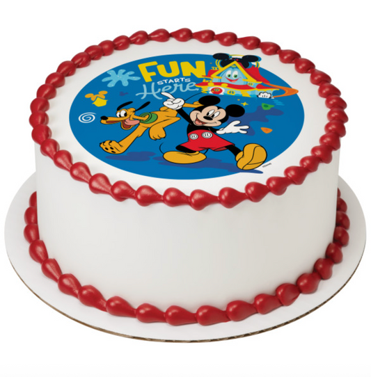 Disney Mickey Mouse Funhouse Fun Starts Here PhotoCake edible image cake topper