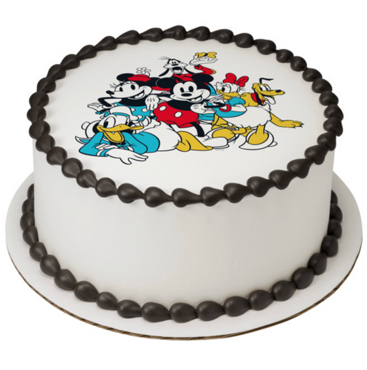 Mickey Mouse and Friends Sensational 6 PhotoCake edible image cake topper
Licensed Mickey Mouse edible icing cake topper processed in Canada
Mickey Mouse Minnie Donald Daisy Goofy Pluto edible cake image
Sensational 6 PhotoCake Edible Image birthday cake topper
Mickey Mouse and Friends edible icing sheet for birthday cake