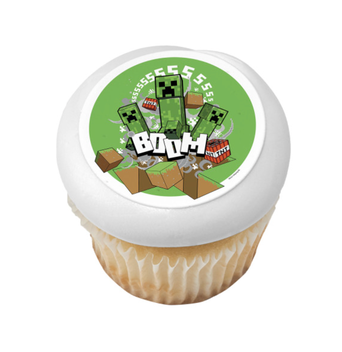 Minecraft Boom PhotoCake® Edible Image® icing cake topper processed in Canada
