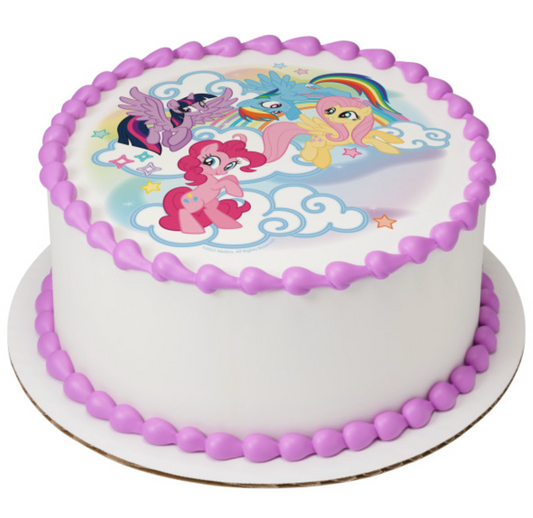 My Little Pony Dream Team PhotoCake edible image cake topper
Licensed My Little Pony edible icing cake topper for birthday cake
My Little Pony Dream Team edible cake image processed in Canada
PhotoCake Edible Image My Little Pony cake decoration
Colourful My Little Pony edible icing sheet cake topper
