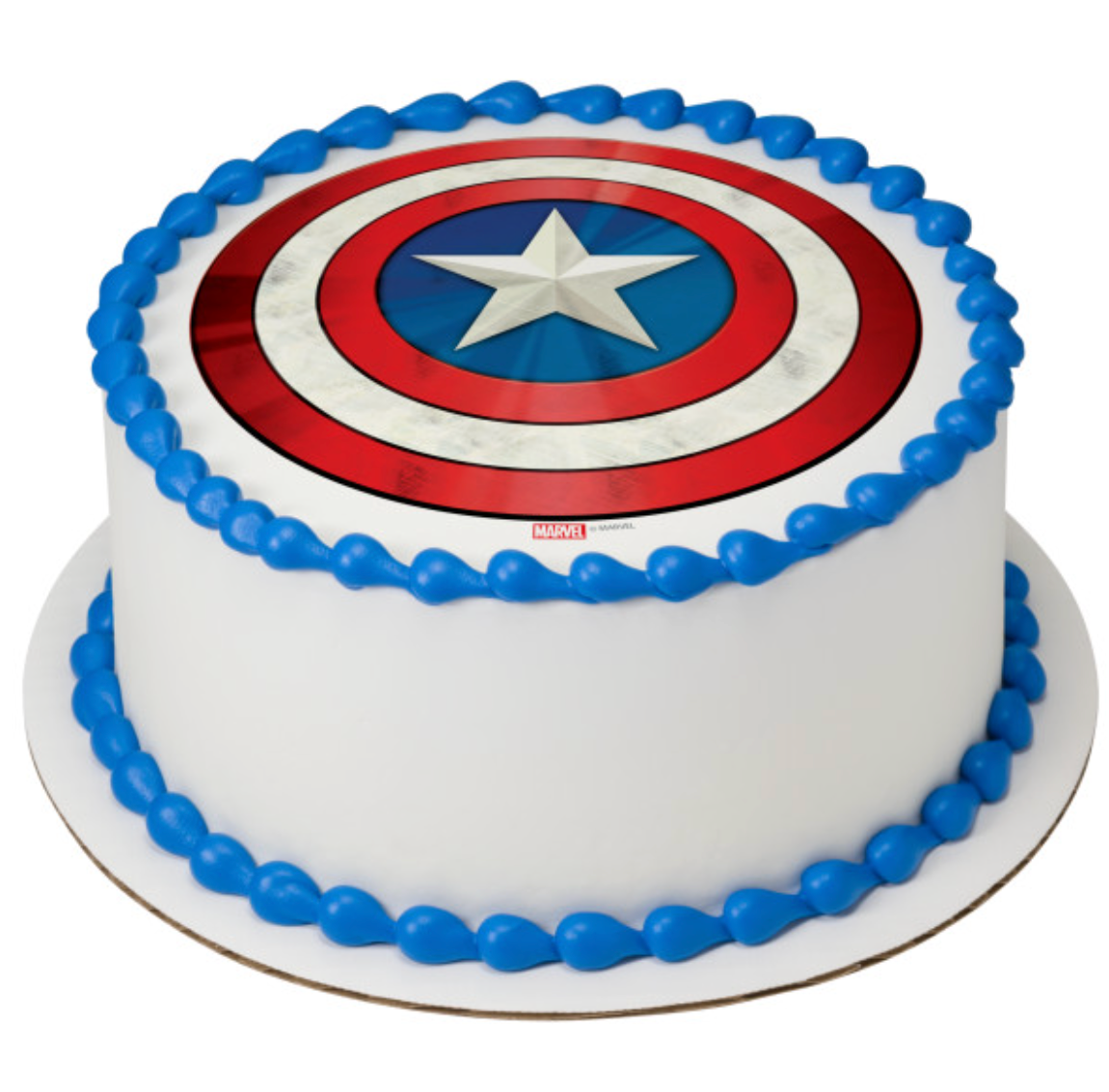Captain America Icon edible icing sheet cake topper with licensed PhotoCake Edible Image design