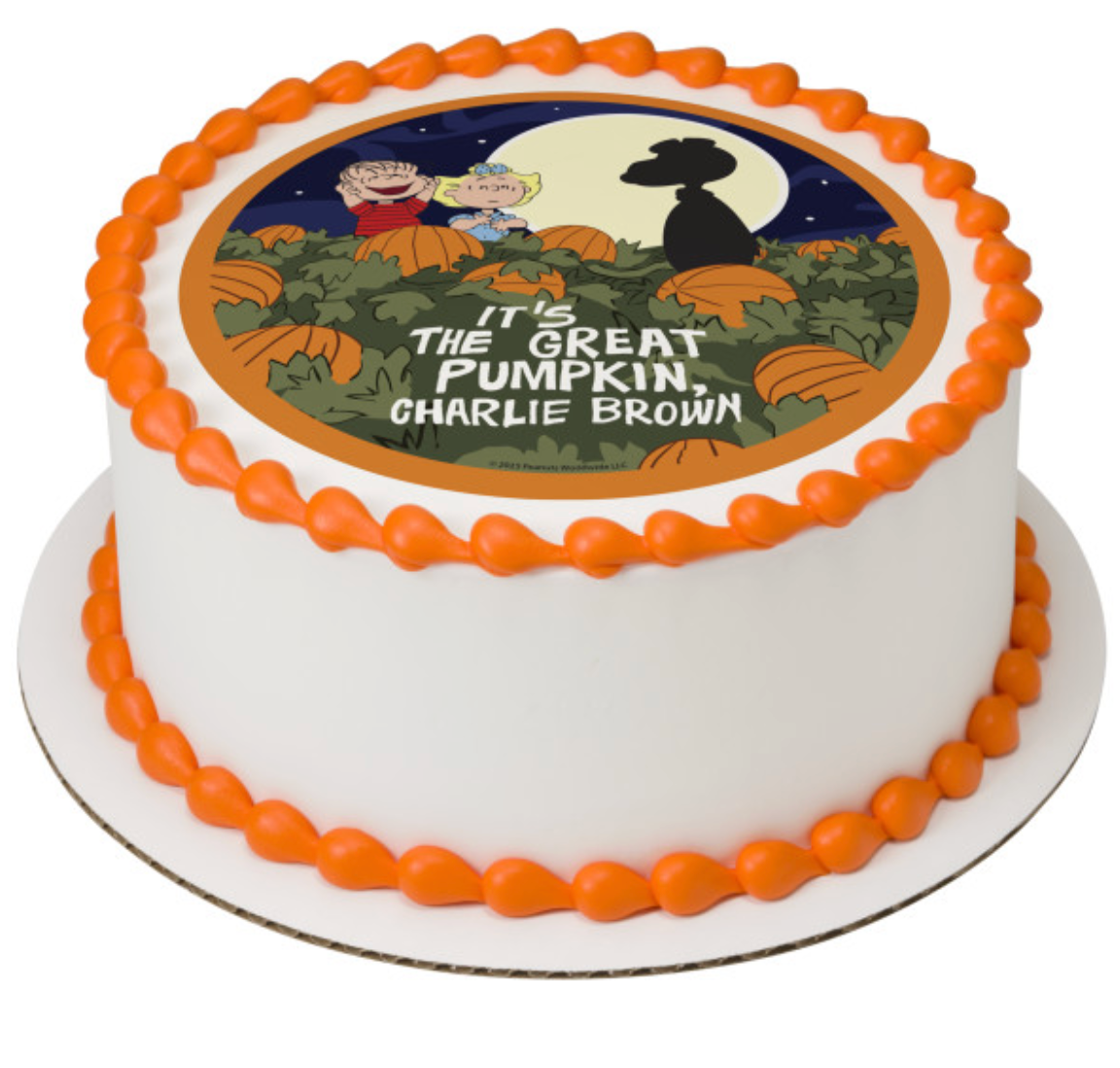 Peanuts® Snoopy® The Great Pumpkin PhotoCake® edible image cake topper
Licensed Snoopy® Halloween edible icing sheet cake decoration
The Great Pumpkin Peanuts® edible cake topper printed in Canada
PhotoCake® Edible Image® Snoopy® cake topper for Halloween cake
Peanuts® Snoopy® themed edible frosting sheet cake decoration