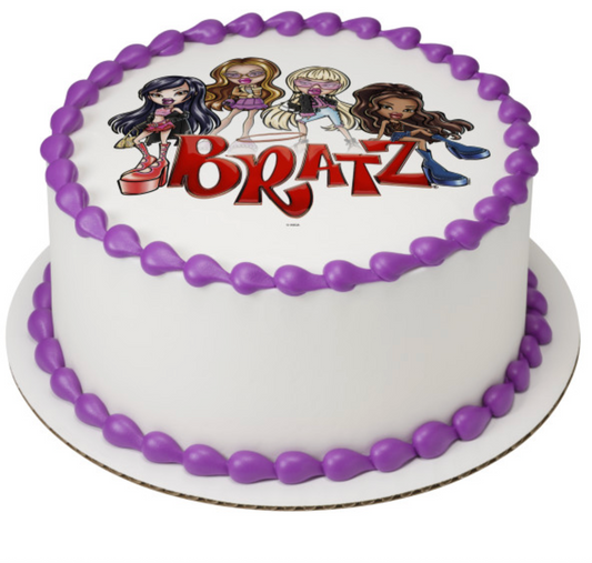 Licensed BRATZ All Eyes On Us PhotoCake edible image icing cake topper
BRATZ All Eyes On Us edible icing sheet for birthday cake decoration
PhotoCake Edible Image BRATZ cake topper processed in Canada
BRATZ themed edible cake topper for girls birthday party
Licensed BRATZ edible image cake decoration on icing sheet