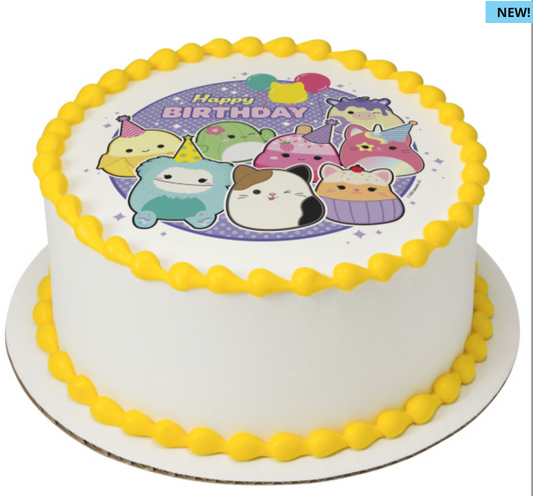 Licensed Squishmallows Happy Birthday edible icing cake topper