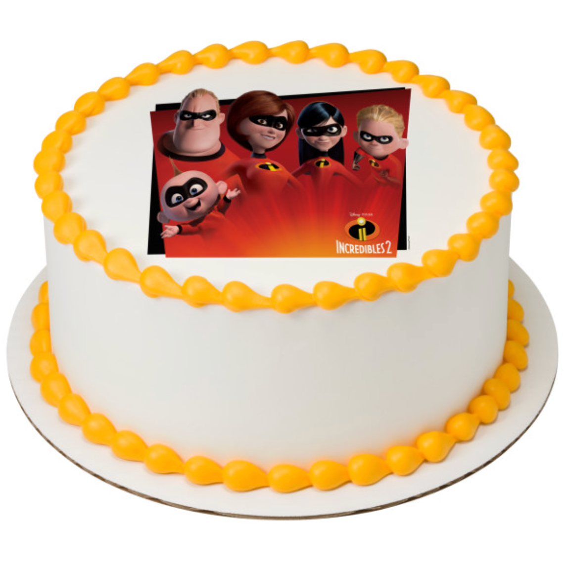 Disney and Pixar Incredibles 2 Super Hero Family licensed PhotoCake edible cake topper