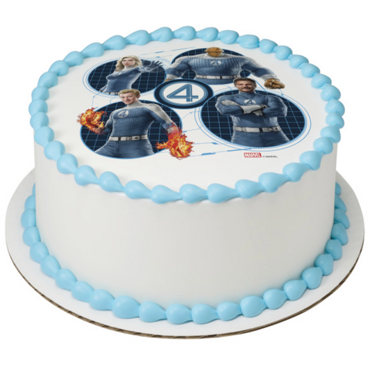 Marvel Studios Fantastic Four officially licensed PhotoCake edible image cake topper for birthday cake Canada
