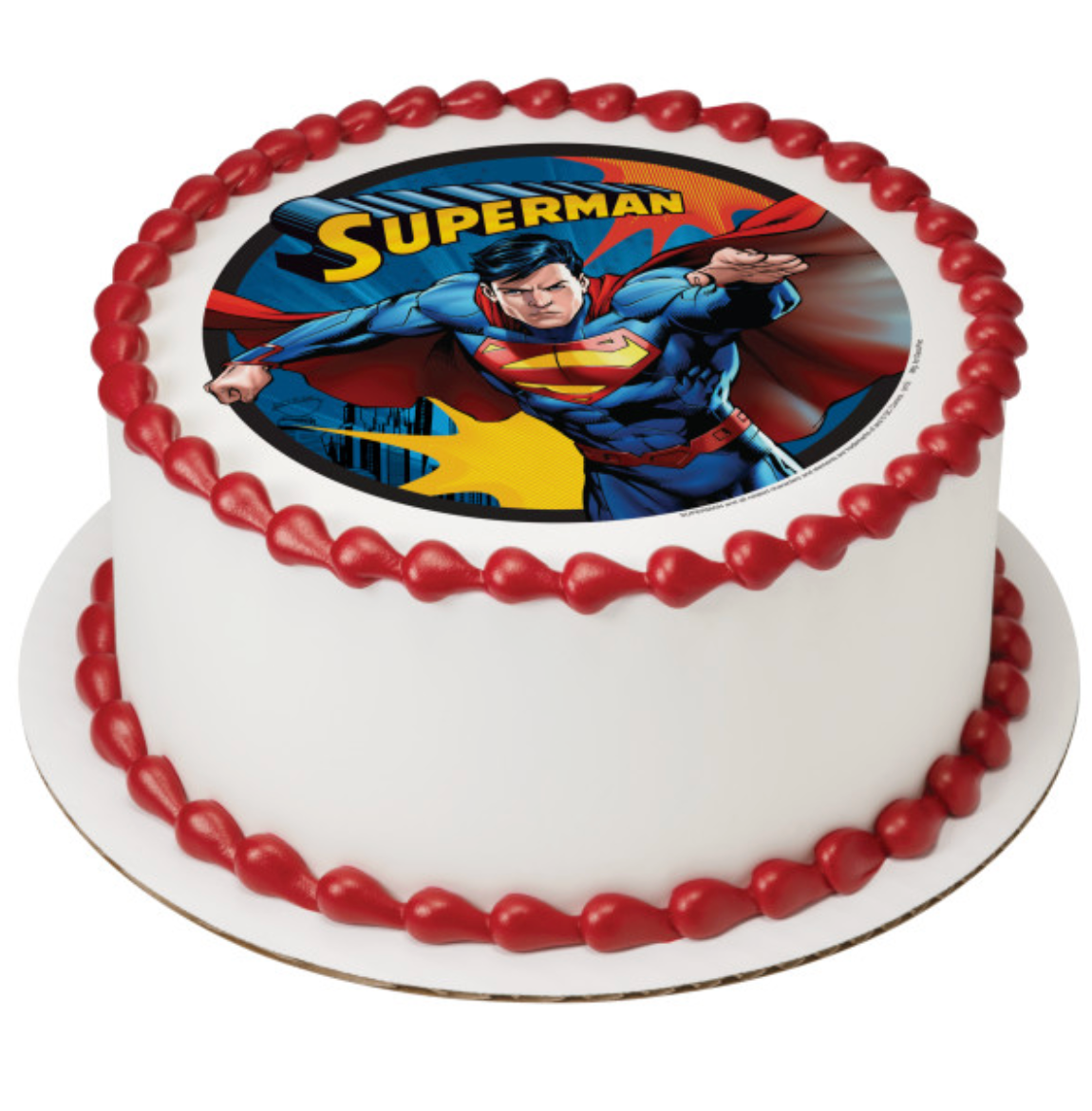 Superman Up Up and Away officially licensed PhotoCake edible image cake topper printed on edible icing sheet Canada