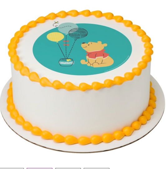 Disney Baby Winnie the Pooh 1st Birthday PhotoCake Edible Image cake topper printed in Canada on frosting sheet