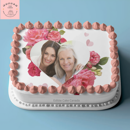 CUSTOM Mum Photo Icing cake Topper | Personalize Mother's Day Frosting Sheet Topper | Grandma Nana, Mama Edible Image Topper