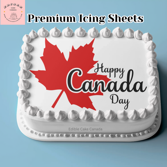 Edible Icing Cake Topper for Happy Canada Day | Oh Canada Frosting Sheet | Custom Canadian Celebration Cake Decoration