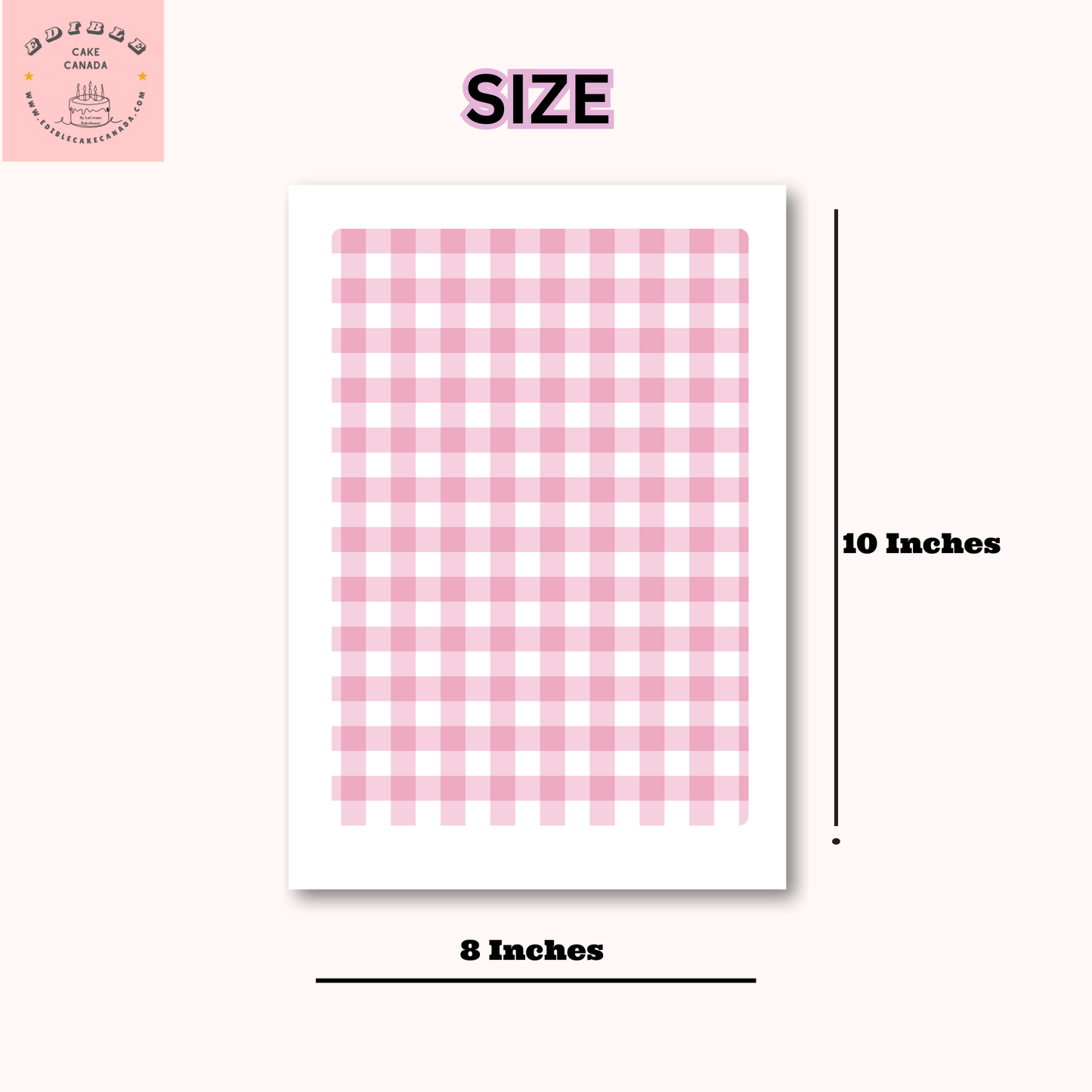 EDIBLE Icing Gingham Cake Wrap | Edible Frosting Paper for Cake strip wrap with checkered pattern | Edible Birthday cake wrap