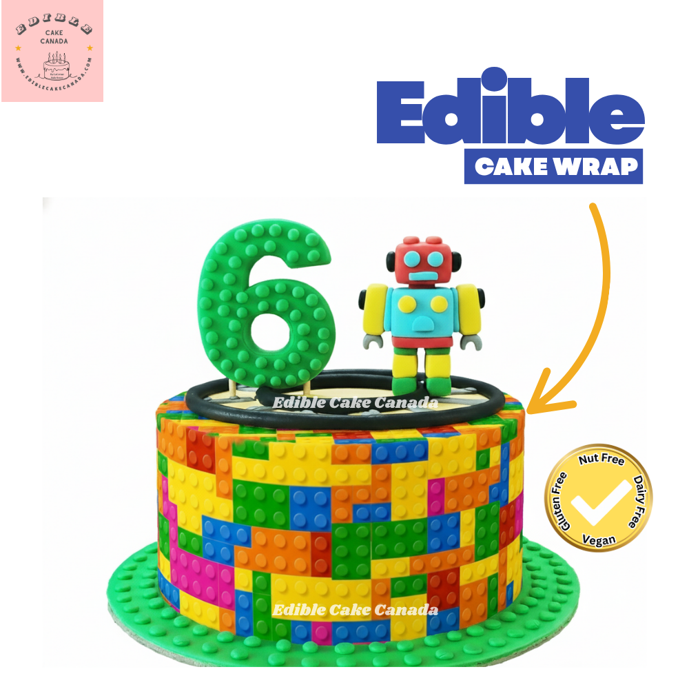 Edible Cake Wrap – Building Blocks Design | Kids Birthday Theme Cake Decoration Icing Sheet