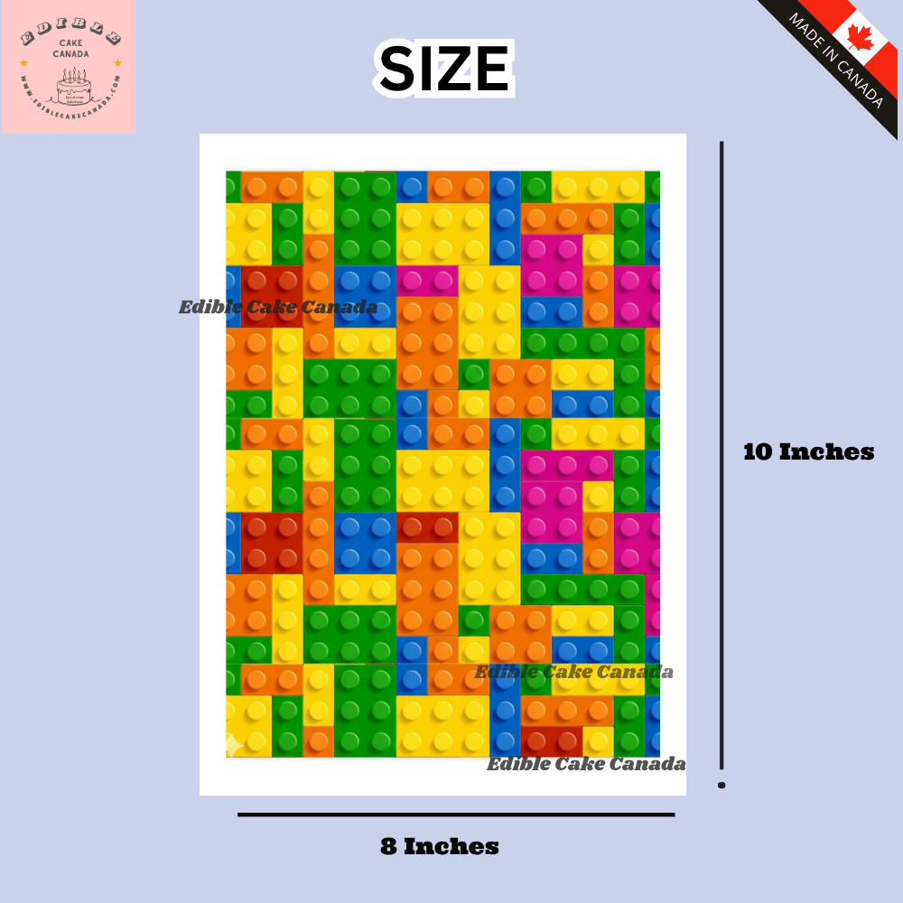 Edible Cake Wrap – Building Blocks Design | Kids Birthday Theme Cake Decoration Icing Sheet