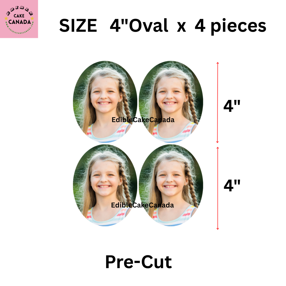 Custom Edible Photo Icing Sheet – Oval Pre-Cut Cake Toppers
