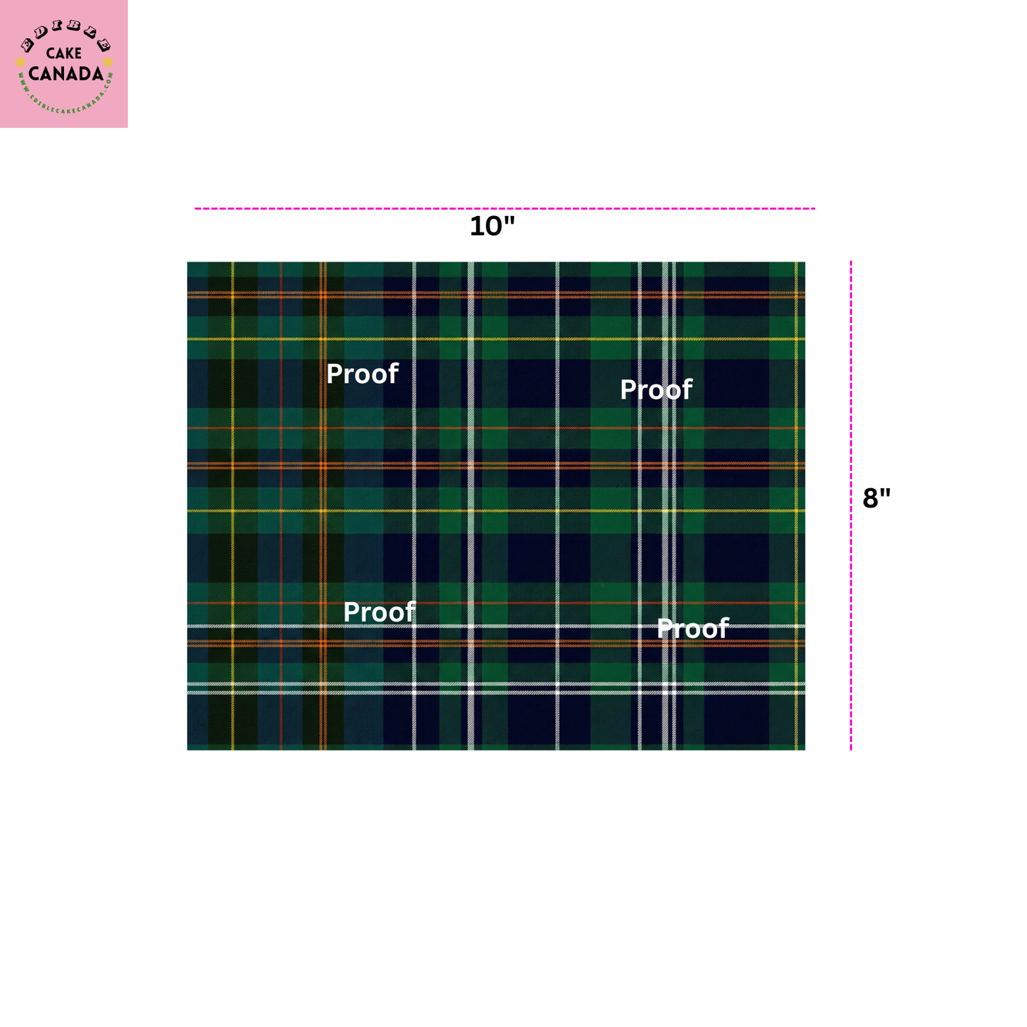 Dark Green & Blue Tartan Plaid Edible Icing Cake Wrap – 8x10" Cake Decorating Sheet