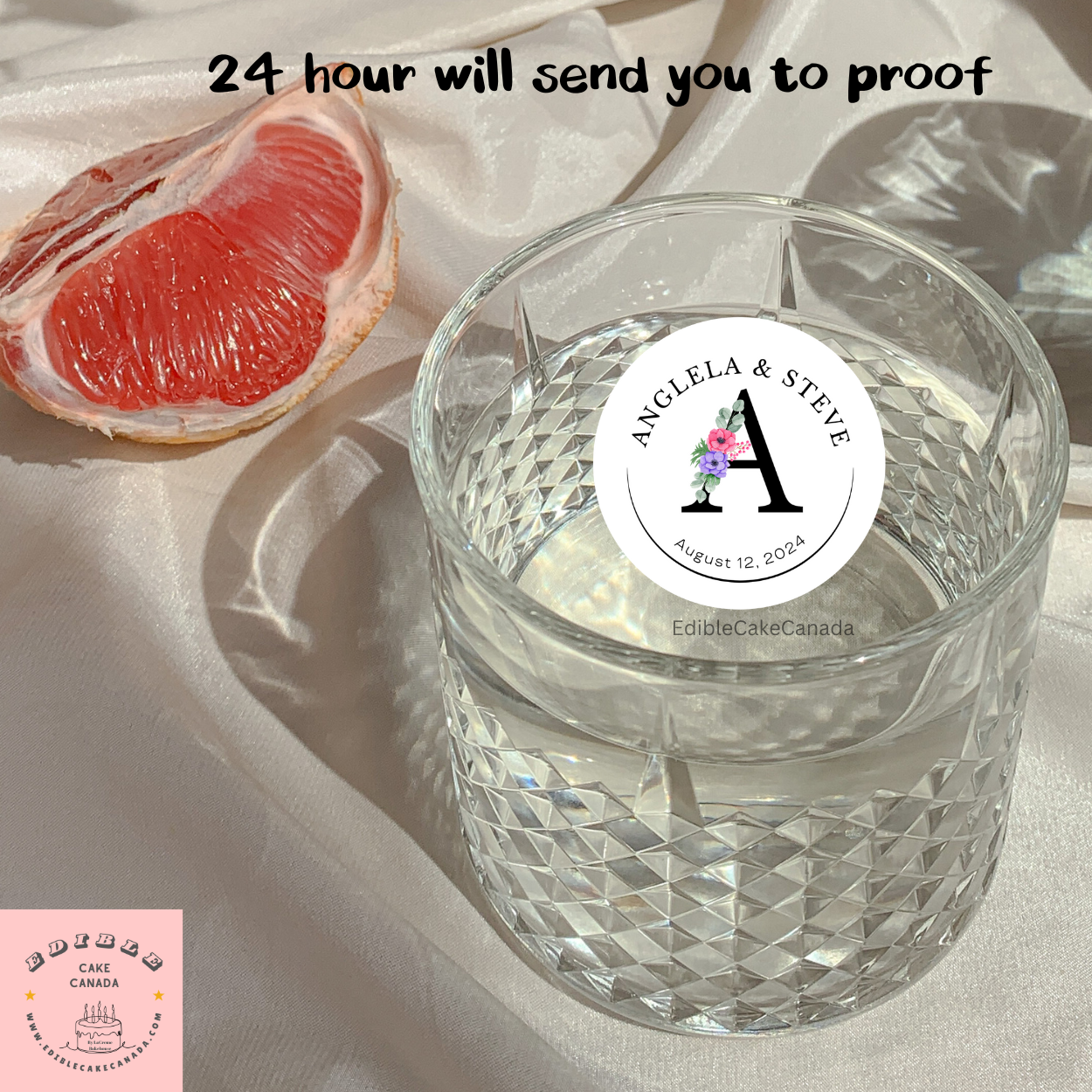 Custom Wedding Initial Wafer Drink Toppers | Precut Edible Drink Toppers for Wedding, Birthday & Cocktail Party