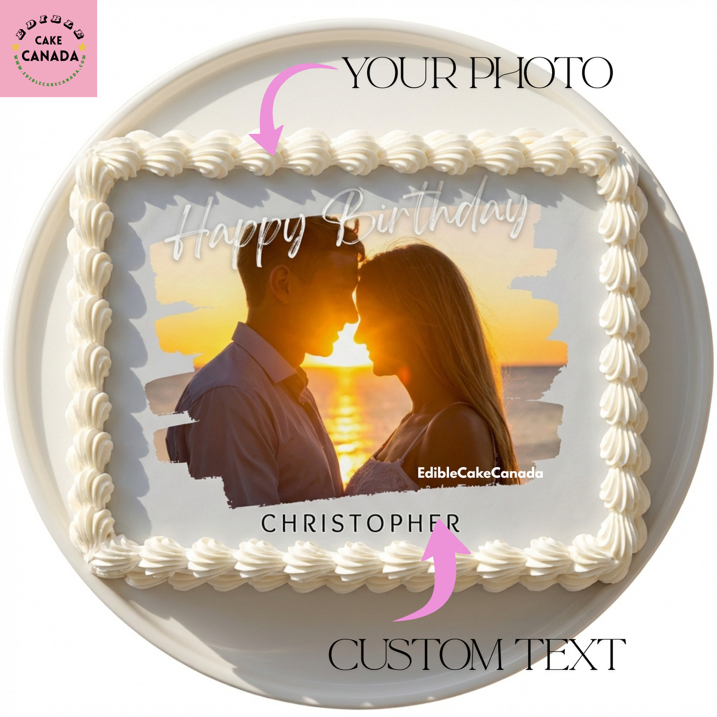 custom edible cake topper Canada, edible icing cake topper, photo cake topper Canada, personalized cake topper, custom couple cake topper, wedding edible cake topper, anniversary cake topper, boyfriend girlfriend cake topper, custom photo cake decoration, edible image cake topper, romantic cake topper, marriage celebration cake topper, engagement cake topper, personalized wedding cake decoration, edible frosting sheet Canada, custom cake topper Toronto, edible cake topper Ontario, photo cake topper Vancouve