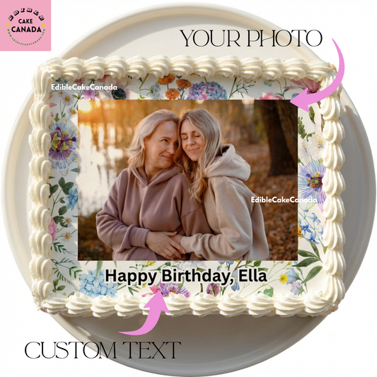 Custom Family Custom Photo Edible Cake Topper – Personalized Icing Sheet for Birthday, Anniversary & Family Party