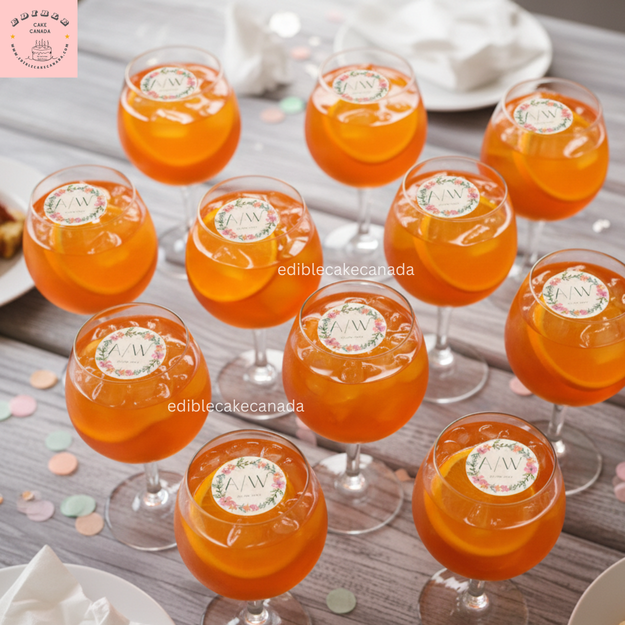 Custom Edible Wafer Drink Toppers – Personalized for Weddings, Parties & Christmas Celebrations