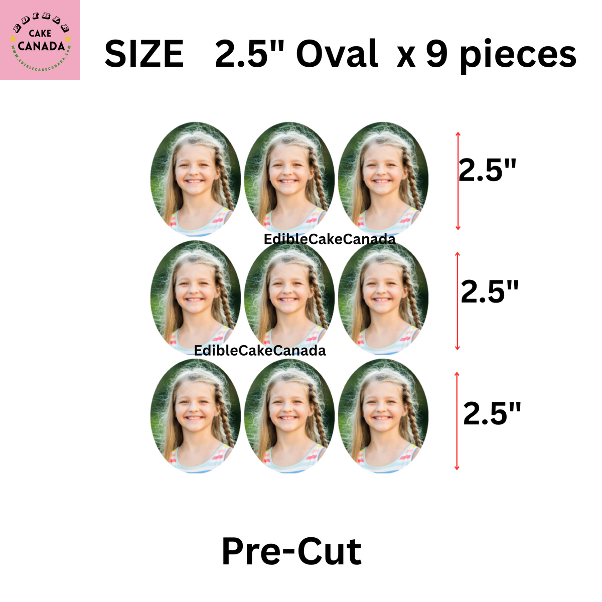 Custom Edible Photo Icing Sheet – Oval Pre-Cut Cake Toppers