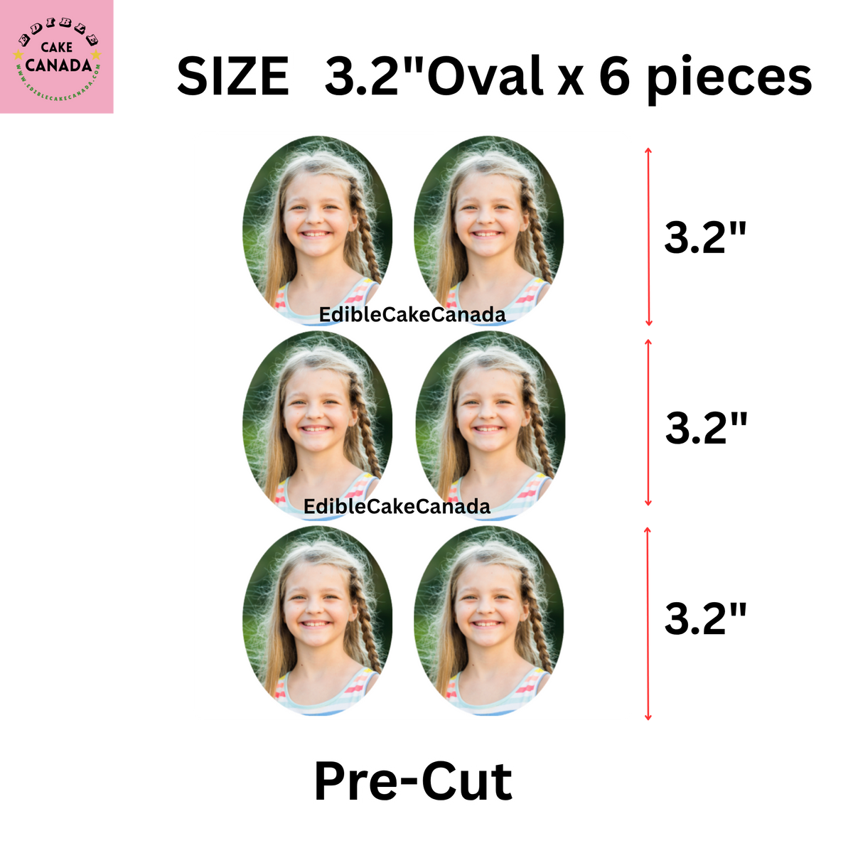 Custom Edible Photo Icing Sheet – Oval Pre-Cut Cake Toppers