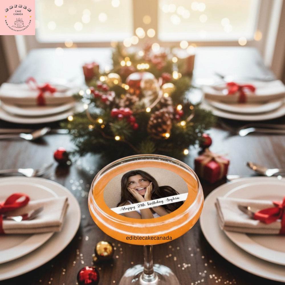 Edible Wafer Paper Drink Topper | Custom Photo Logo Image Edible Topper