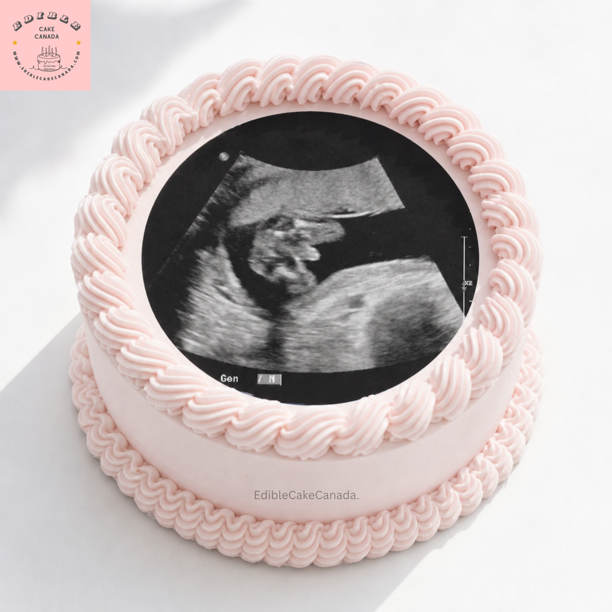 Burn-Away Cake Topper | Custom Edible Gender Reveal & Baby Shower Set
