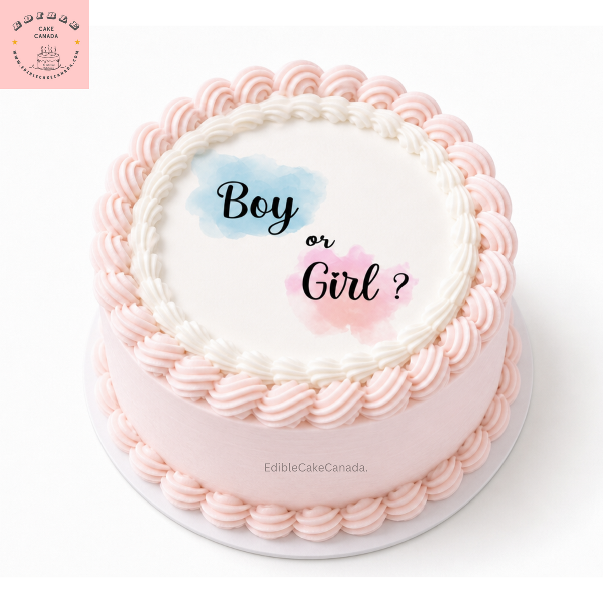 Burn-Away Cake Topper | Custom Edible Gender Reveal & Baby Shower Set

