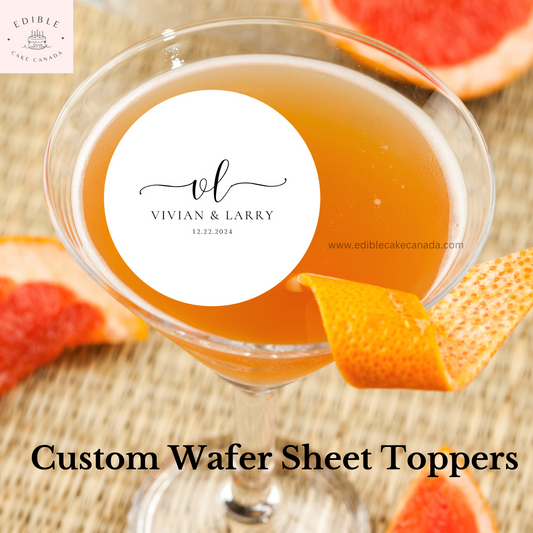 Edible Wafer Drink Topper | Personalize Party Drink Topper | Custom Drink Topper