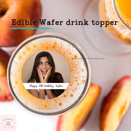 Edible Wafer Paper Drink Topper | Custom Photo Logo Image Edible Topper