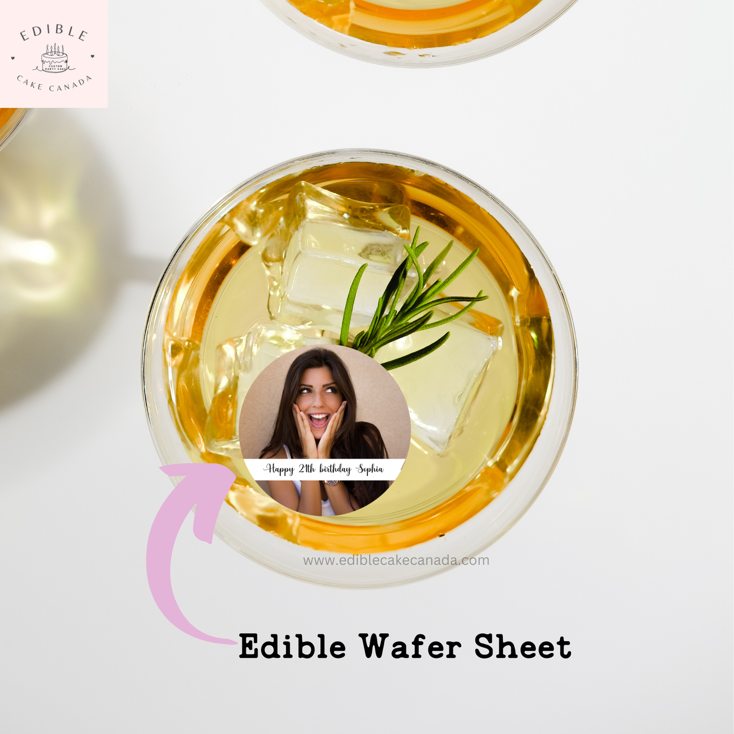 Edible Wafer Paper Drink Topper | Custom Photo Logo Image Edible Topper