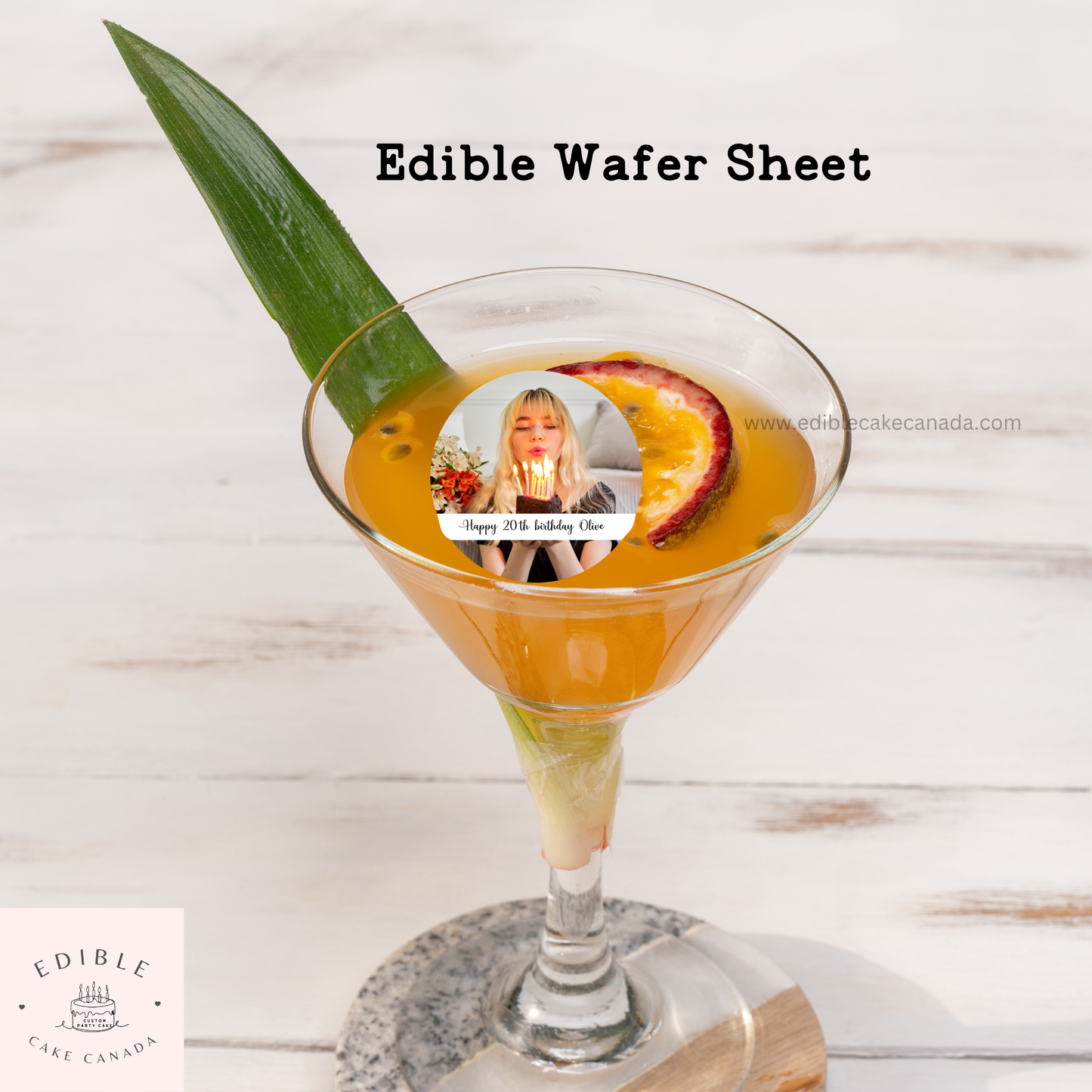 Edible Wafer Paper Drink Topper | Custom Photo Logo Image Edible Topper