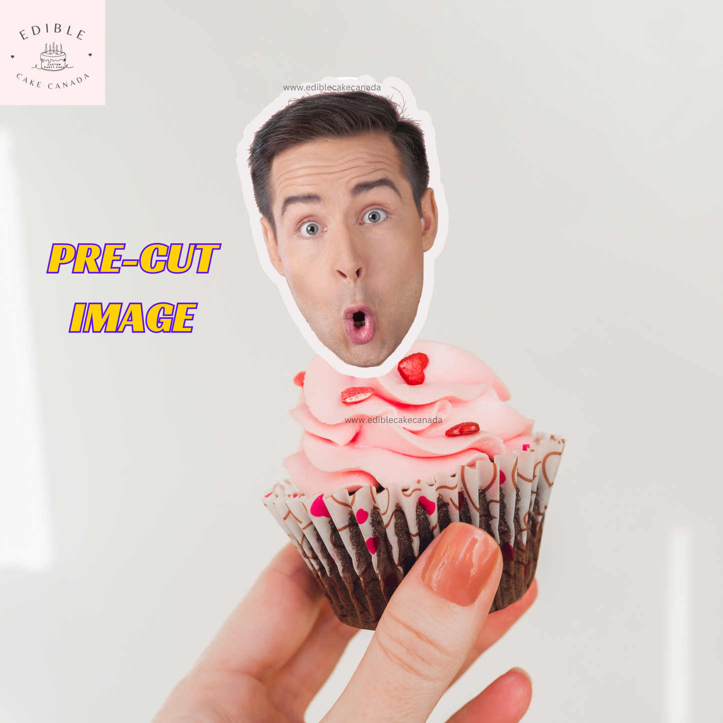Edible Face Image Topper | Custom Photo Cupcake Topper | Edible Cake Sticker