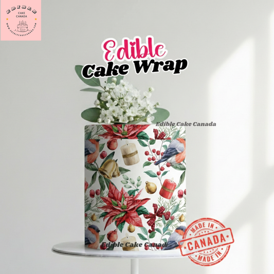 Christmas Edible Icing Sheet – 8"x10" Cake Wrap | Holiday Cake Decoration